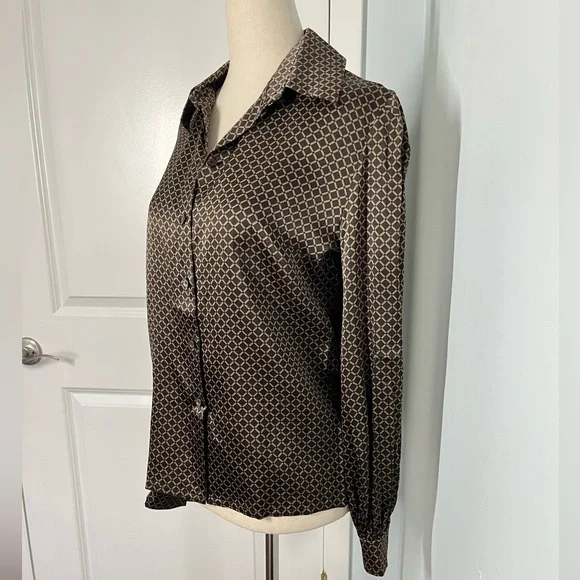 Celine Vintage 100% silk button down blouse size FR 38 - Picture 10 of 15